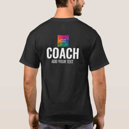 Custom Black Double Sided Design Mens Coach T_Shirt