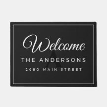 Custom Black Family Monogram Welcome Area