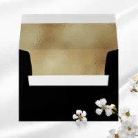 5x7 Black outside and Gold Inside Envelope, Zazzle