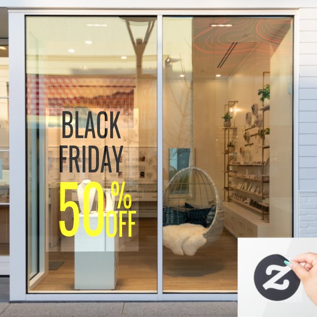 custom Black Friday Store Sale business elegant  Window Cling (Store Window)