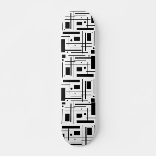 Custom Black Geometric Shapes Skateboard