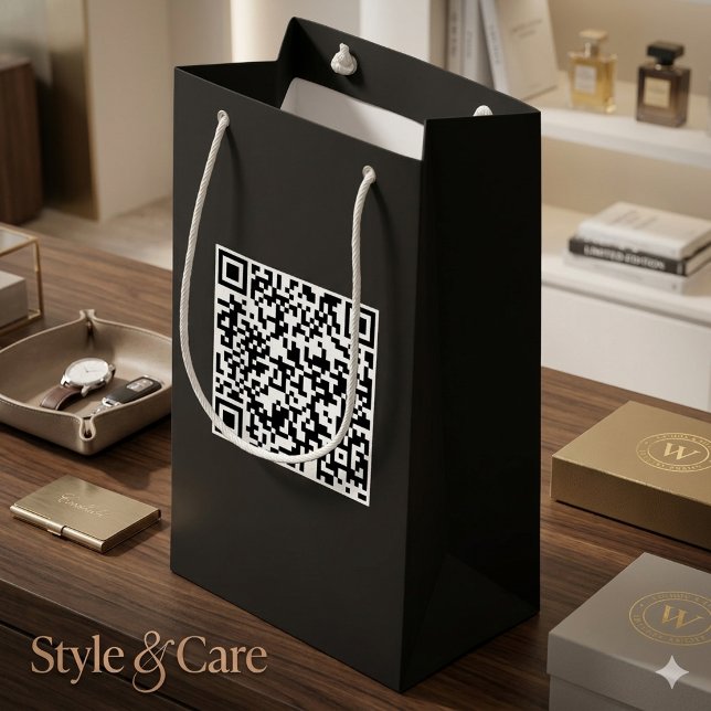 Custom Black Gift Bag with Branded QR Code (Custom Black Gift Bag with Branded QR Code)