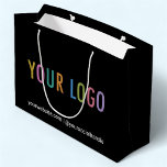 Custom Black Gift Bag with Company Logo 12.5x9 in<br><div class="desc">Sometimes you only need a few custom printed gift bags, so here is a great way to get just what you need in the color and design you want. Personalize this gift bag online with your own company logo, custom text, and color. Available in matte or glossy finish. The largest...</div>