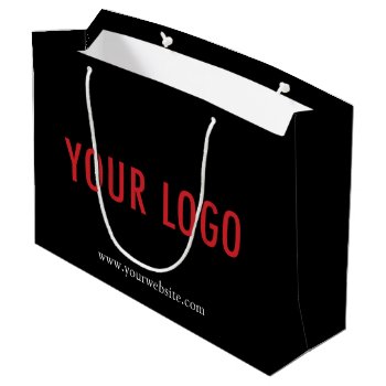 Custom Black Gift Bag With Your Company Logo Large by MISOOK at Zazzle