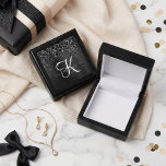 Custom Black Glitter Sparkle Monogram Gift Box<br><div class="desc">Easily personalize this trendy elegant gift box design featuring pretty black sparkling glitter on a black brushed metallic background.</div>