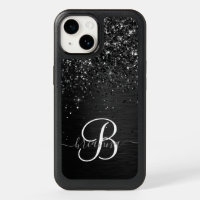 Custom Black Glitter Sparkle Monogram