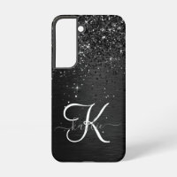Custom Black Glitter Sparkle Monogram