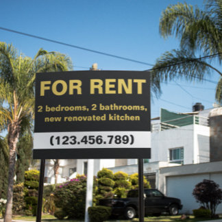 Custom Black Gold Apartment FOR RENT Lawn Signage