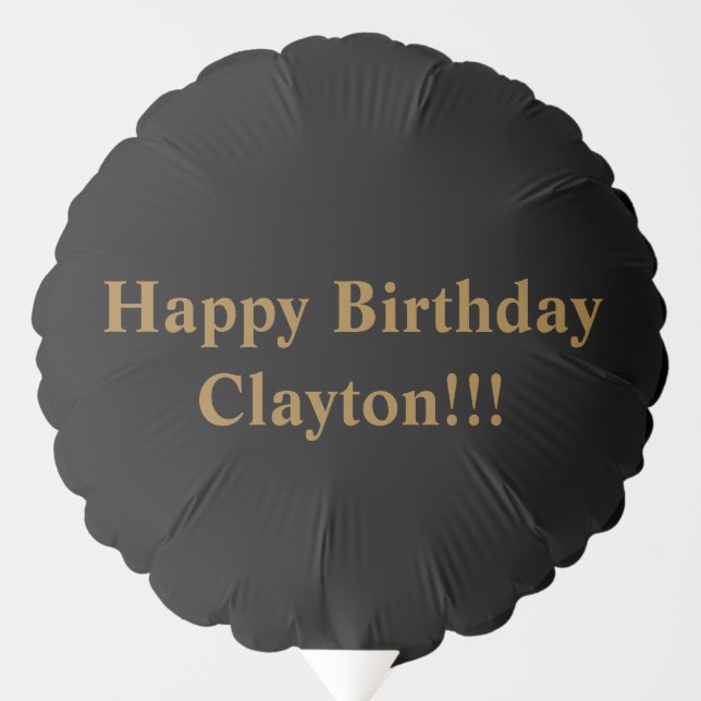 Custom Black/Gold Birthday Balloon (Front)