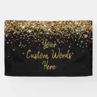 Custom Black Gold Birthday Party Photo Booth Prop