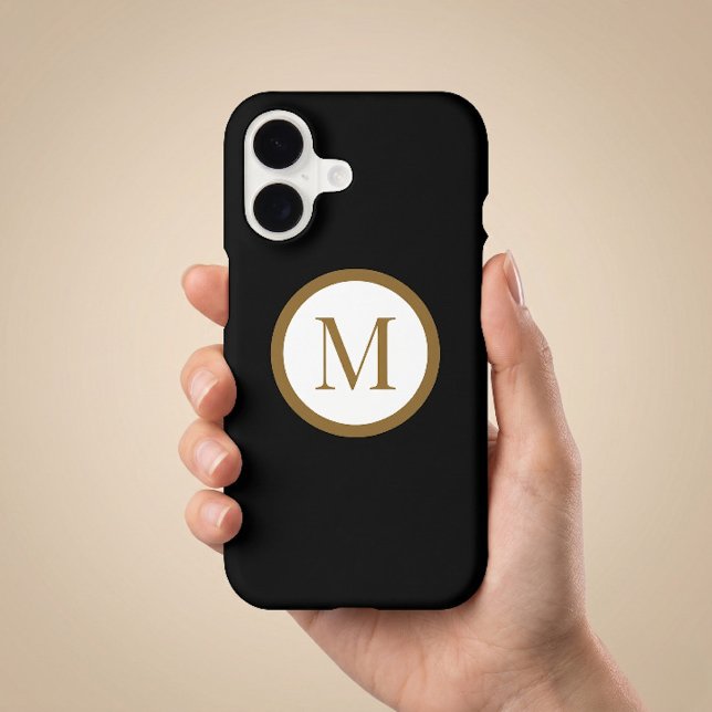 Custom Black & Gold Center Seal Monogram Case-Mate iPhone Case (Creator Uploaded)