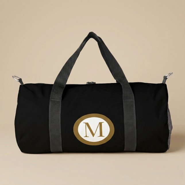 Custom Black & Gold Center Seal Monogram Duffle Bag (Creator Uploaded)