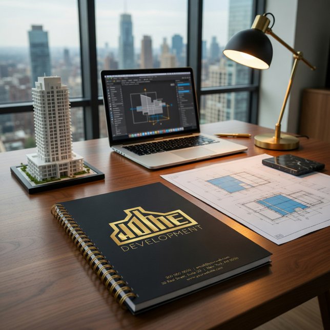 Custom Black & Gold Company Logo Business Planner  (Creator Uploaded)