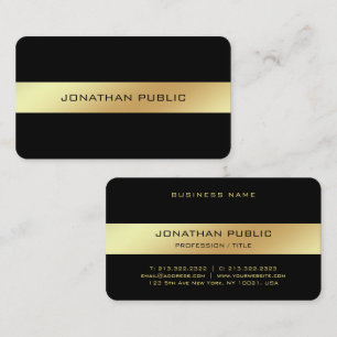 Custom Black & Gold Elegant Glam Template Glossy Business Card