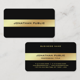 Custom Black Gold Elegant Glamour Template Glossy Business Card