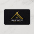 Custom Black + Gold Home Building Construction Lux Business Card | Zazzle