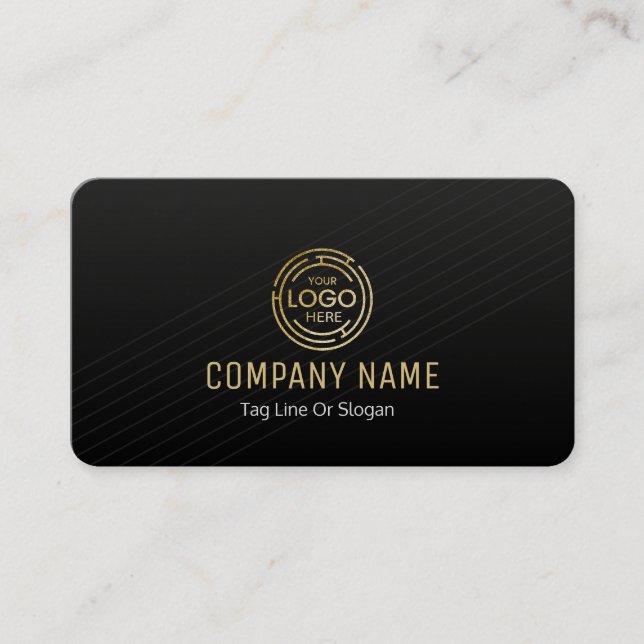 Custom Black + Gold Home Building Construction Lux Business Card (Front)