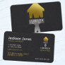 Custom Black + Gold Home Painting Paint Brush Business Card