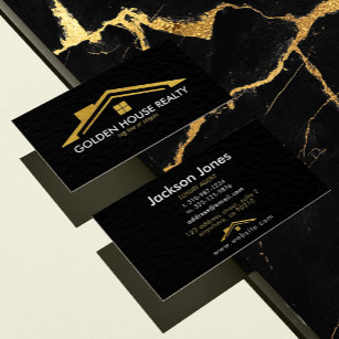 Meaningful and luxurious business card in black and gold