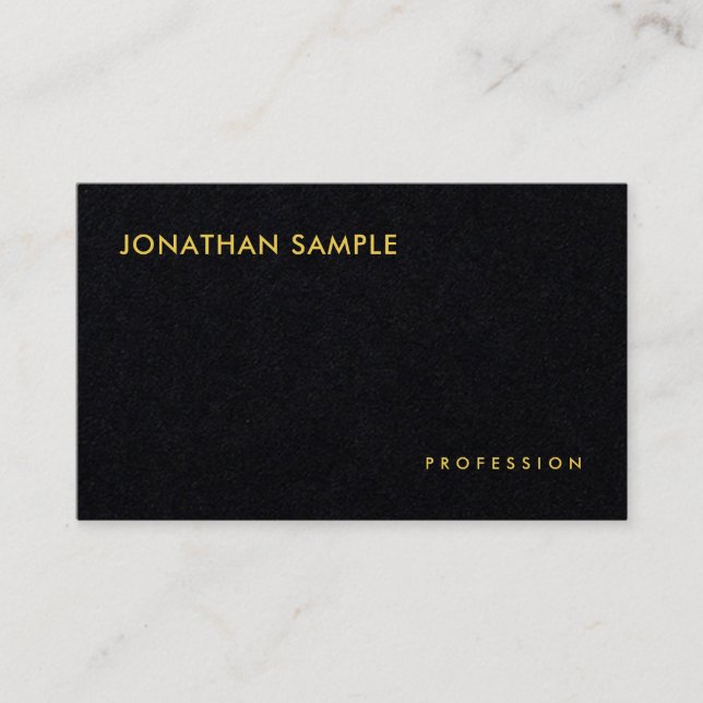 Custom Black Gold Modern Elegant Simple Template Business Card (Front)