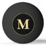 Custom Black Gold Monogrammed Table Tennis Beer Ping Pong Ball