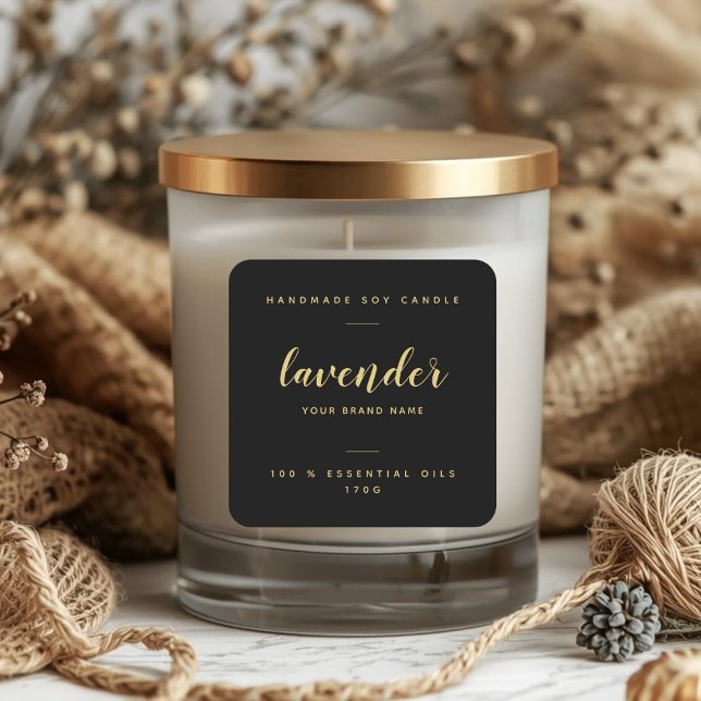 Custom black gold packaging candle product label (Creator Uploaded)