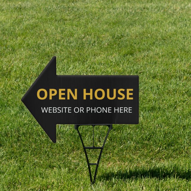 Custom Black & Gold Real Estate Directional Sign (Insitu)
