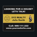 Custom Black Gold Real Estate Logo Promotional  Flyer<br><div class="desc">This simple minimalist custom realtor flyer can be customized with your real estate company logo and realty agent photo, You may also add your real estate company name and agent on this modern design for simple marketing tool for real estate broker. Add your phone number and homepage below for contact...</div>