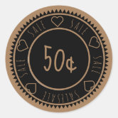 Custom round sale price stickers for business