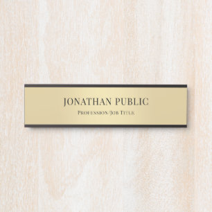 Custom Black Gold Template Elegant Modern Trendy Door Sign