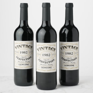 Custom Black gold Vintage Aged To Perfection Wine  Label