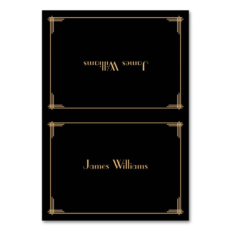 Custom Black Great Gatsby Art Deco Place Cards Zazzle