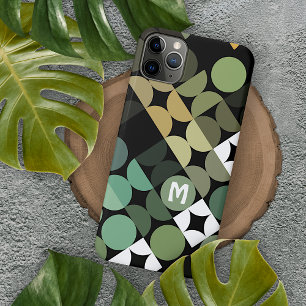 Custom Black Green Teal Blue Retro Art Pattern iPhone 11 Pro Max Case