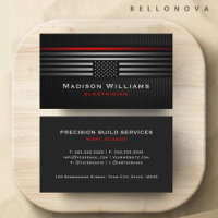 Custom Black Grey Red The USA America Flag Premium Business Card