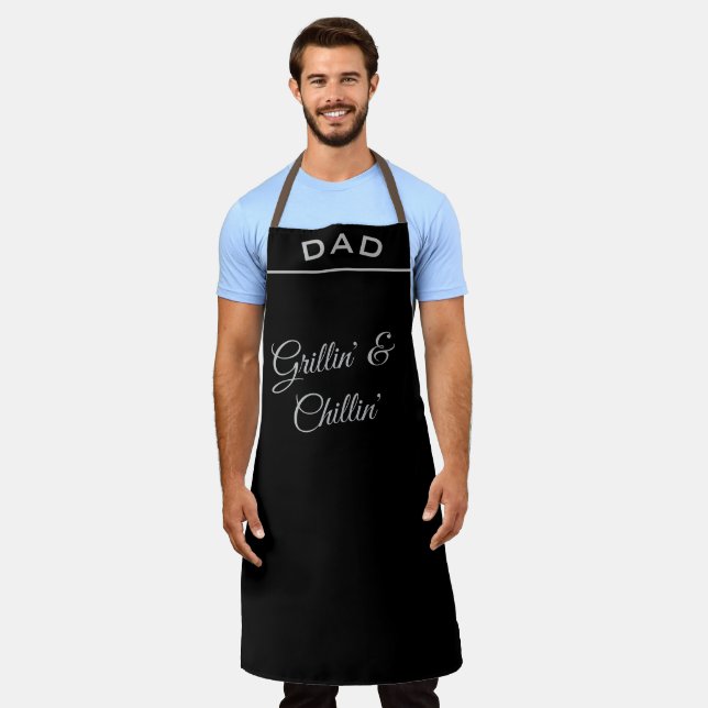 Custom Black Grilling, Chillin Dad #FATHERSDAYGift Apron (Worn)
