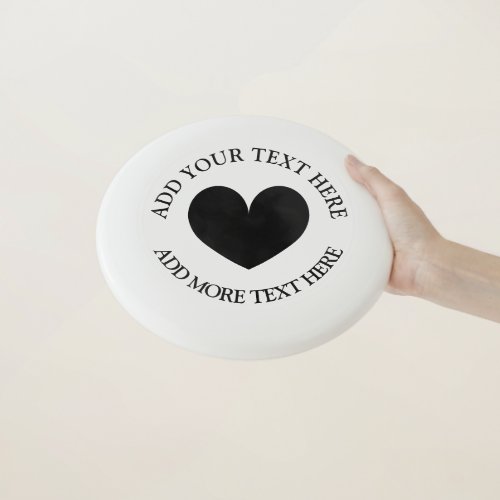 Custom black heart wedding party frisbee golf disc