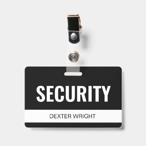 Custom Black Hotel Security Employee ID Badge