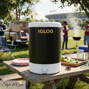 Custom BLACK Igloo Cooler 10 Gallon with Name