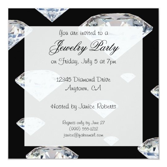 custom black jewelry party invitations zazzle com jewelry party invitation template
