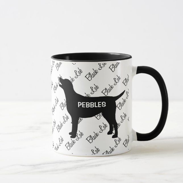 CUSTOM Black Lab Dog Silhouette Mug (Right)