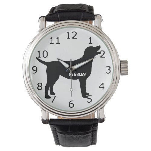 CUSTOM Black Lab Dog Silhouette Watch