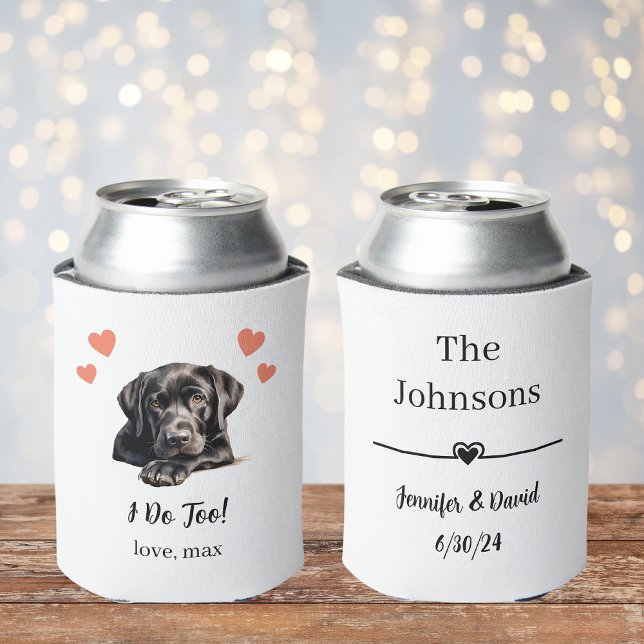 Custom Black Lab Pet Wedding Can Cooler (Creator Uploaded)