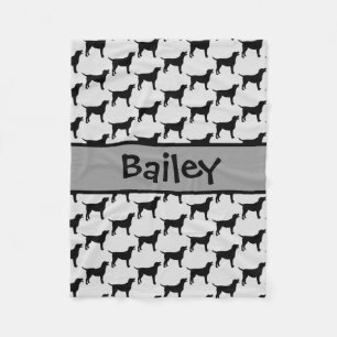 Custom Black Lab Silhouette Fleece Blanket