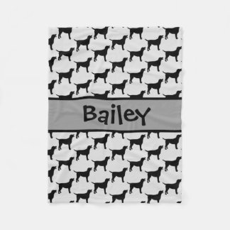 Custom Black Lab Silhouette Fleece Blanket