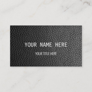 Custom Black Leather Design Business Card