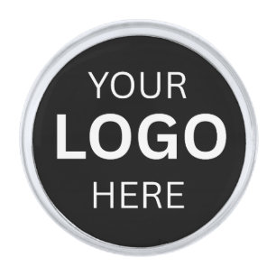 Custom Black Luxury Business Logo Template Silver Finish Lapel Pin
