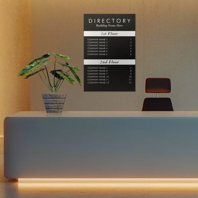 Custom Black Modern Business Building Directory Wall Decal (Creator Uploaded)
