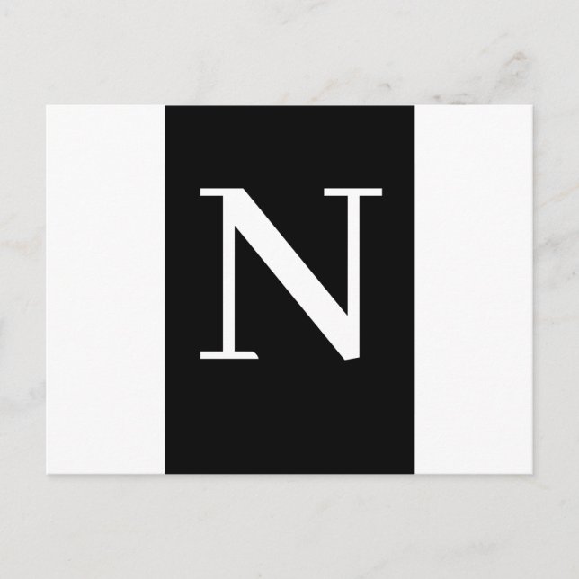 Custom Black Modern Minimalist Letter Design Postcard (Front)