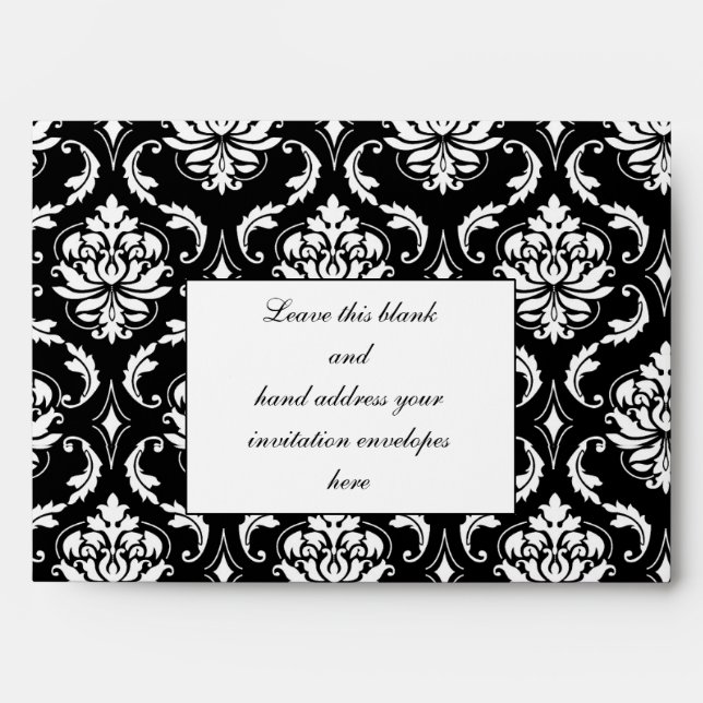 Custom Black Monogram Wedding Invitation Envelope (Front)
