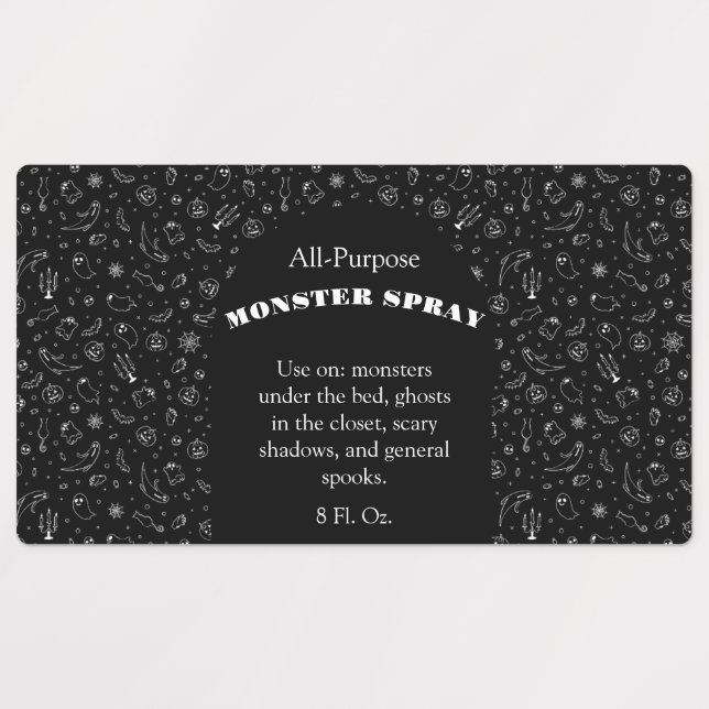 Custom Black Monster Spray Labels (Design 1)